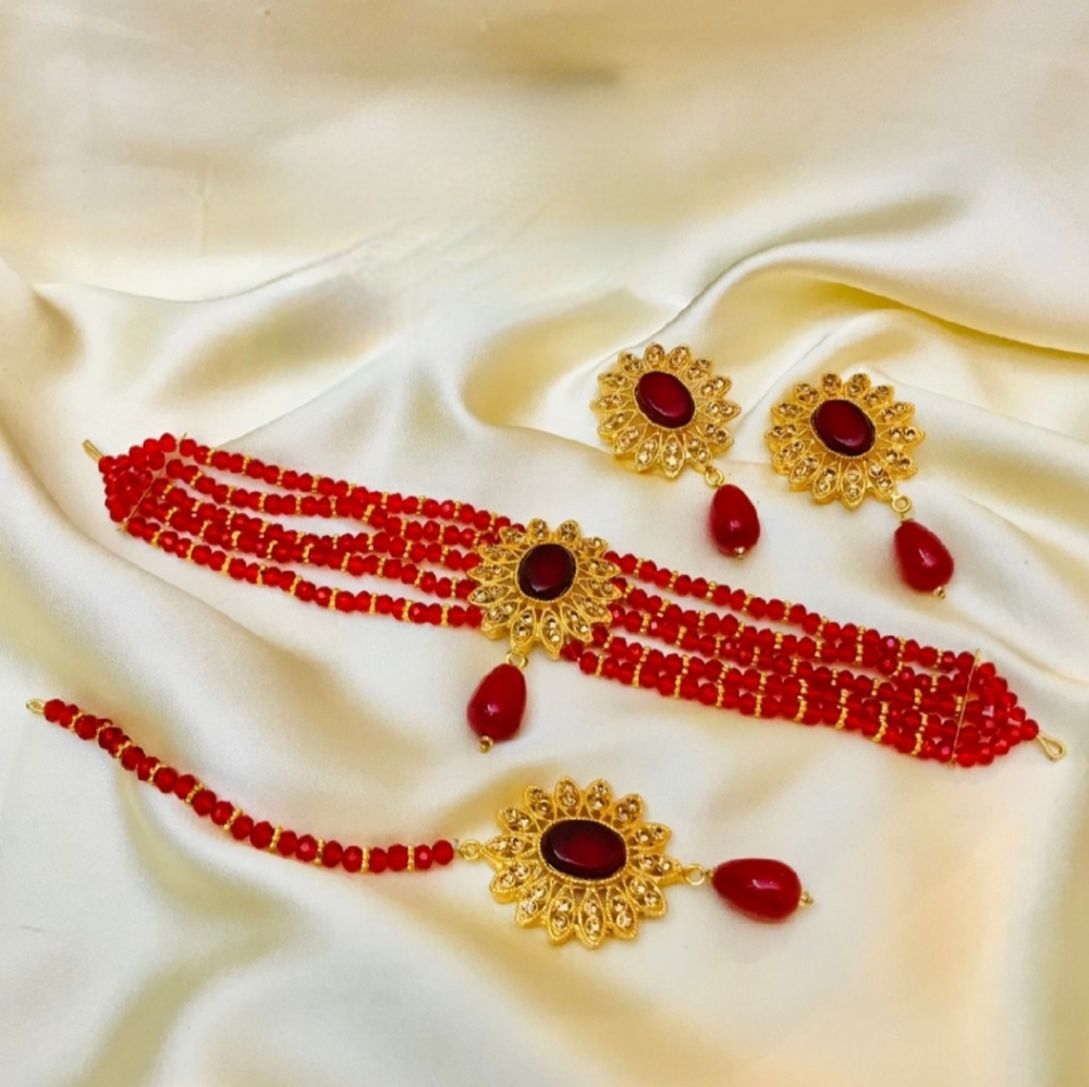 Pakistani crystal choker set